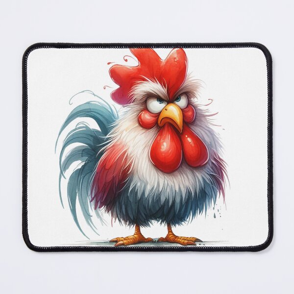 Item preview, Funny Grumpy Rooster Cynical Mood Cute 3D Cartoon Farm Animal Gift designed and sold by LunaPixelStudio.