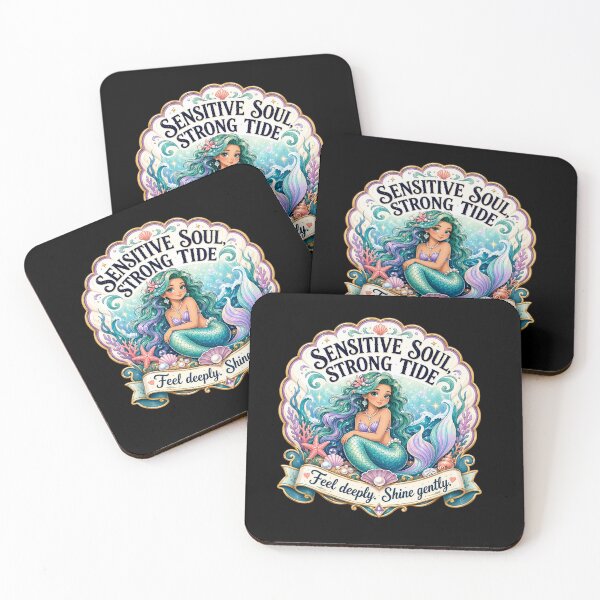 Item preview, Sensitive Soul Strong Tide Mermaid Feel Deeply Shine Gently Design designed and sold by HappyStimsCo.