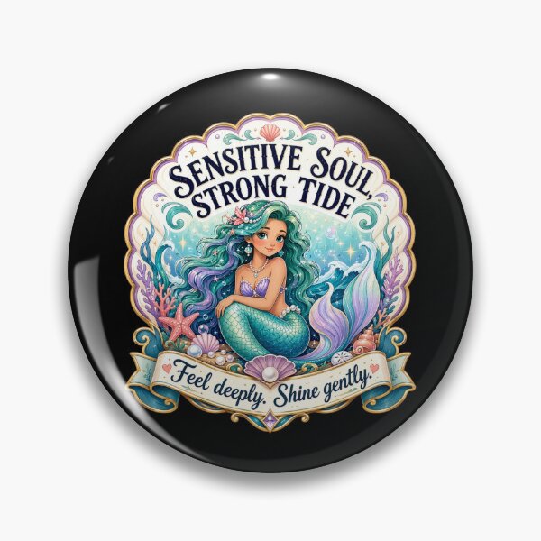 Item preview, Sensitive Soul Strong Tide Mermaid Feel Deeply Shine Gently Design designed and sold by HappyStimsCo.