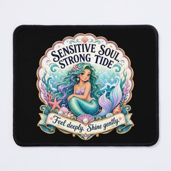 Item preview, Sensitive Soul Strong Tide Mermaid Feel Deeply Shine Gently Design designed and sold by HappyStimsCo.