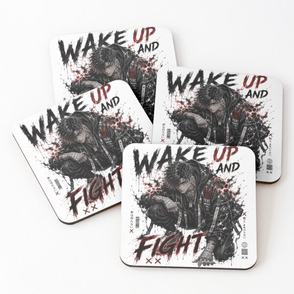 Item preview, Wake Up And Fight Anime Streetwear Art designed and sold by pradeepvisuals.
