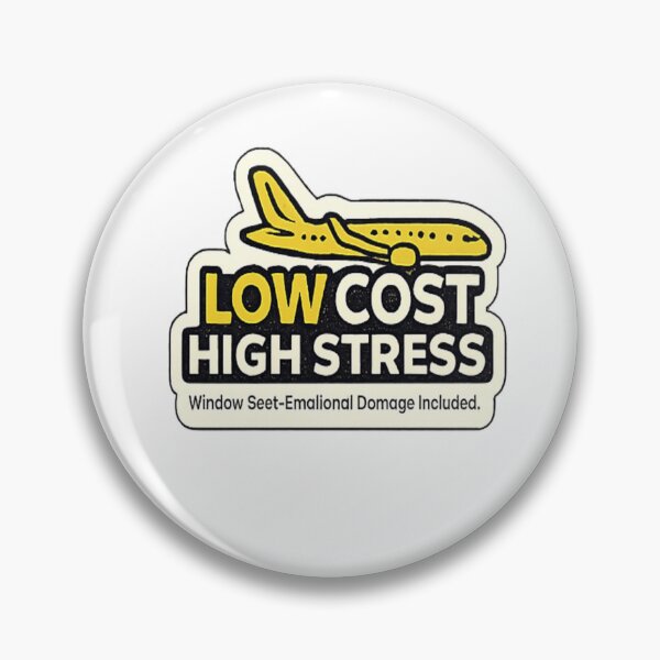 Item preview, Low Cost High Stress Funny Travel Sticker | Budget Flight Meme Design designed and sold by Artbysarmina.
