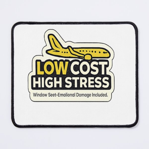 Item preview, Low Cost High Stress Funny Travel Sticker | Budget Flight Meme Design designed and sold by Artbysarmina.