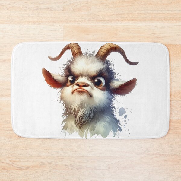 Item preview, Funny Grumpy Goat Cynical Mood Cute 3D Cartoon Farm Animal Gift designed and sold by LunaPixelStudio.
