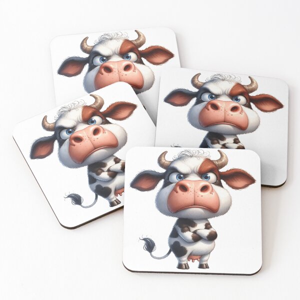 Item preview, Funny Grumpy Cow Crossed Arms Cynical Mood Cute 3D Cartoon Farm Animal designed and sold by LunaPixelStudio.