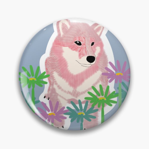 Item preview, Pink Shiba Inu in a frame - blue designed and sold by ShibaCruise-On.