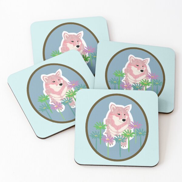 Item preview, Pink Shiba Inu in a frame - blue designed and sold by ShibaCruise-On.
