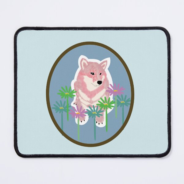 Item preview, Pink Shiba Inu in a frame - blue designed and sold by ShibaCruise-On.