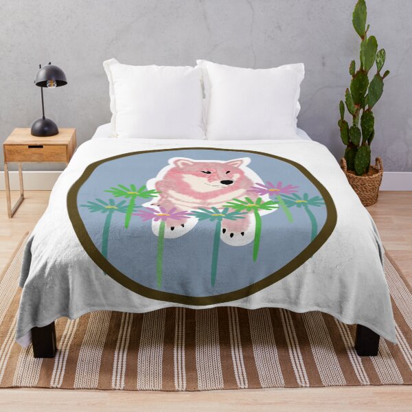 Item preview, Pink Shiba Inu in a frame - blue designed and sold by ShibaCruise-On.