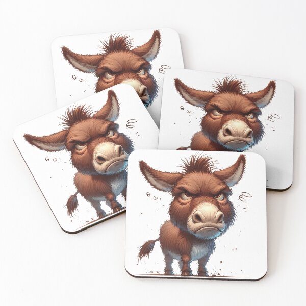 Item preview, Funny Grumpy Donkey Cynical Mood Cute 3D Cartoon Farm Animal Gift designed and sold by LunaPixelStudio.