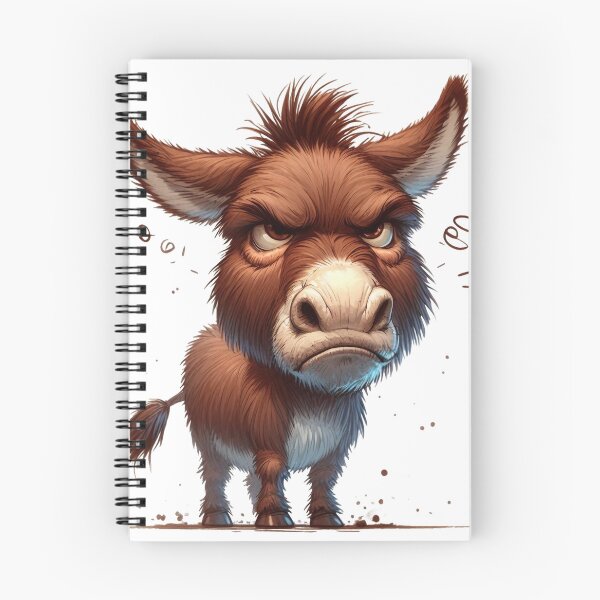 Item preview, Funny Grumpy Donkey Cynical Mood Cute 3D Cartoon Farm Animal Gift designed and sold by LunaPixelStudio.