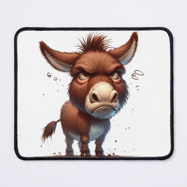 Item preview, Funny Grumpy Donkey Cynical Mood Cute 3D Cartoon Farm Animal Gift designed and sold by LunaPixelStudio.