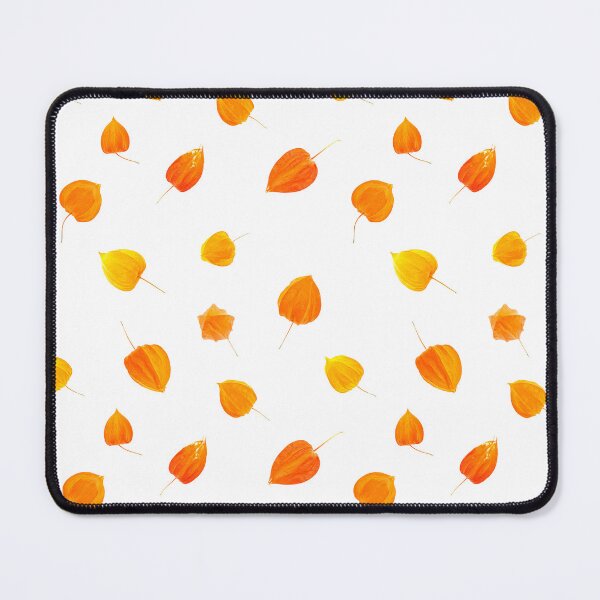 Item preview, Seamless pattern of orange physalis lantern fruit on white background in macro designed and sold by TanalyFlowers.