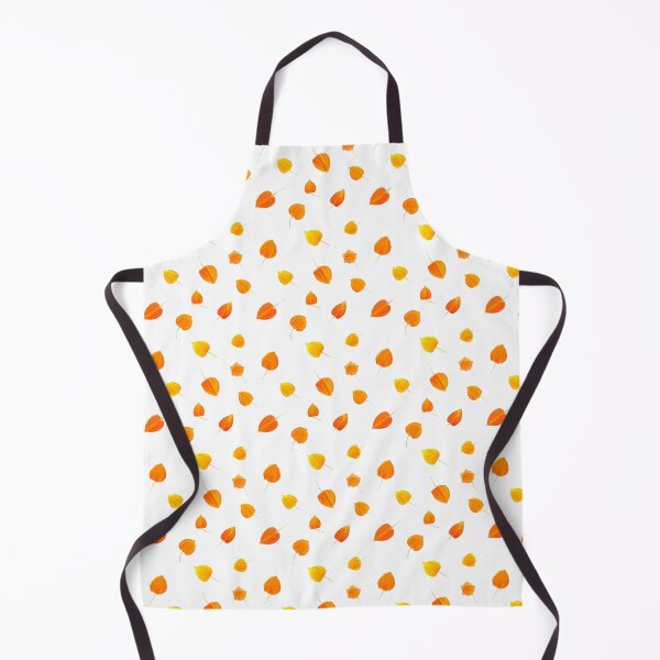 Item preview, Seamless pattern of orange physalis lantern fruit on white background in macro designed and sold by TanalyFlowers.