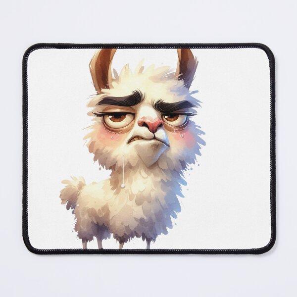 Item preview, Funny Grumpy Llama Cynical Mood Cute 3D Cartoon Alpaca Gift designed and sold by LunaPixelStudio.