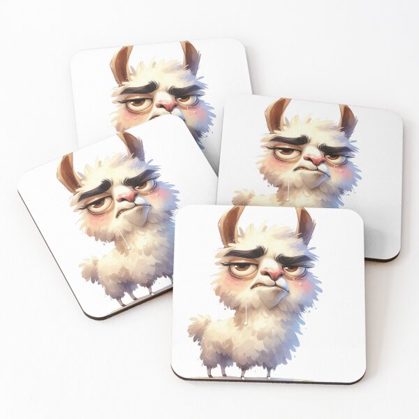 Item preview, Funny Grumpy Llama Cynical Mood Cute 3D Cartoon Alpaca Gift designed and sold by LunaPixelStudio.