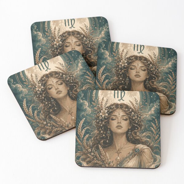 Item preview, Virgo Zodiac Goddess Art Nouveau Vintage designed and sold by CharaFei..