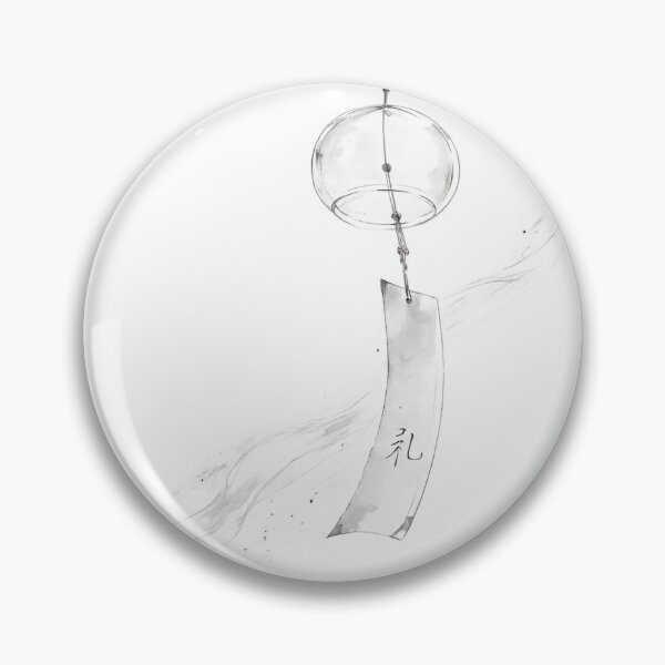 Item preview, REI – Japanese Wind Chime Ink Art (Furin, Sumi-e, Zen Minimalist) designed and sold by WaInkArt.