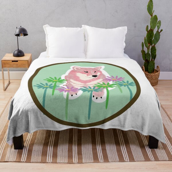 Item preview, Pink Shiba Inu in a frame - green designed and sold by ShibaCruise-On.