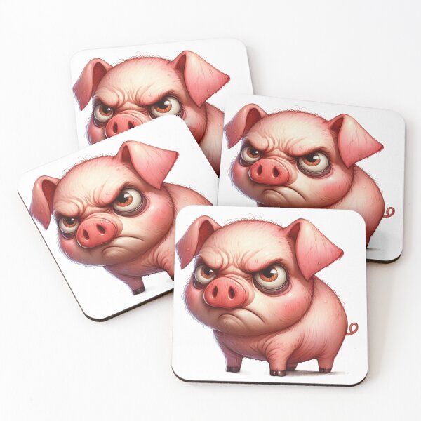 Item preview, Funny Grumpy Pig Cynical Mood Cute 3D Cartoon Farm Animal Gift designed and sold by LunaPixelStudio.