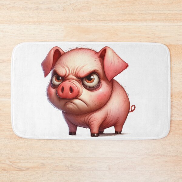 Item preview, Funny Grumpy Pig Cynical Mood Cute 3D Cartoon Farm Animal Gift designed and sold by LunaPixelStudio.