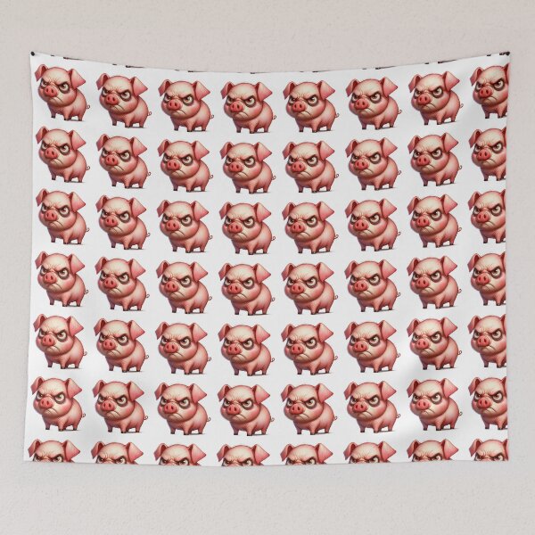 Item preview, Funny Grumpy Pig Cynical Mood Cute 3D Cartoon Farm Animal Gift designed and sold by LunaPixelStudio.