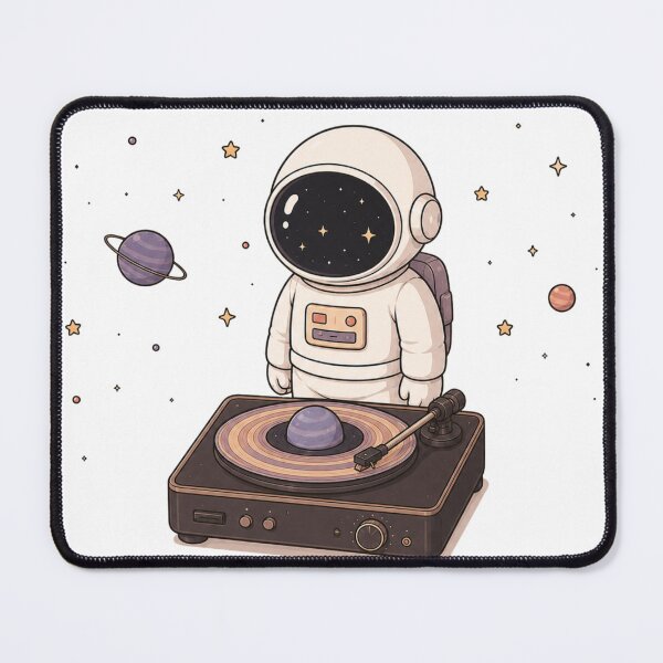 Item preview, Cute Astronaut Listening to Saturn Vinyl | Kawaii Space Turntable Aesthetic designed and sold by CosmicCutouts.