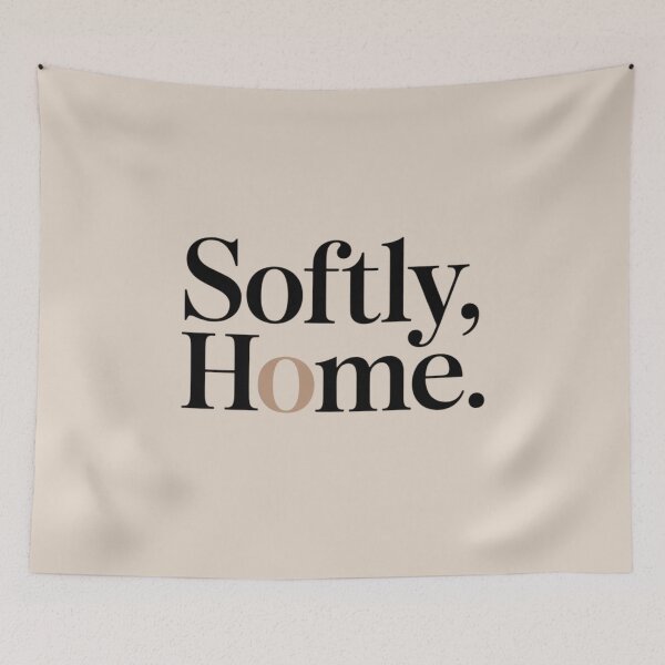 Item preview, Softly, Home – Minimal Comfort & Belonging Quote Design designed and sold by Irene Catchmind.