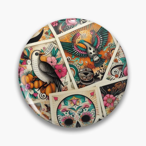 Item preview, Mystical Skulls and Birds in Tattoo Collage Style designed and sold by BriSher.