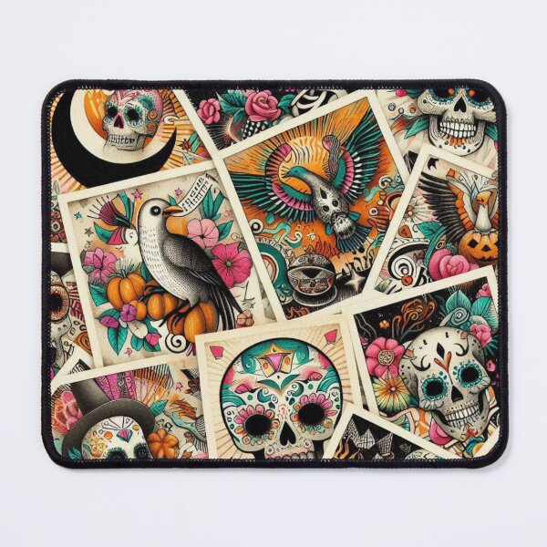 Item preview, Mystical Skulls and Birds in Tattoo Collage Style designed and sold by BriSher.