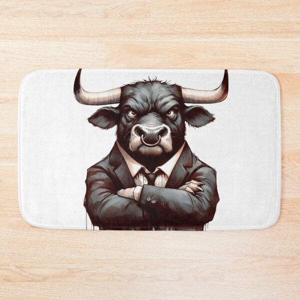 Item preview, Funny Grumpy Bull Angry Boss Cynical Mood Cute 3D Cartoon Animal Gift designed and sold by LunaPixelStudio.