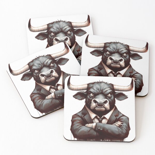Item preview, Funny Grumpy Bull Angry Boss Cynical Mood Cute 3D Cartoon Animal Gift designed and sold by LunaPixelStudio.