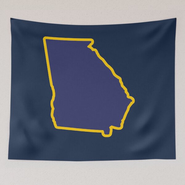 Item preview, Georgia State Outline Blue and Gold designed and sold by donwillisjrart.