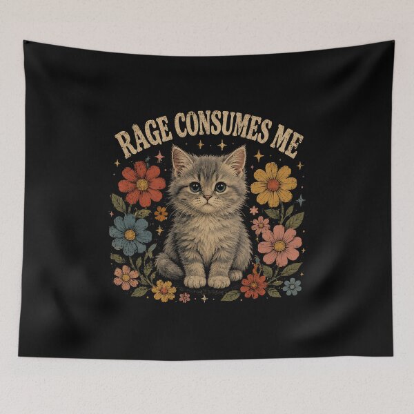Item preview, Rage Consumes Me Cat designed and sold by zoes-ink.