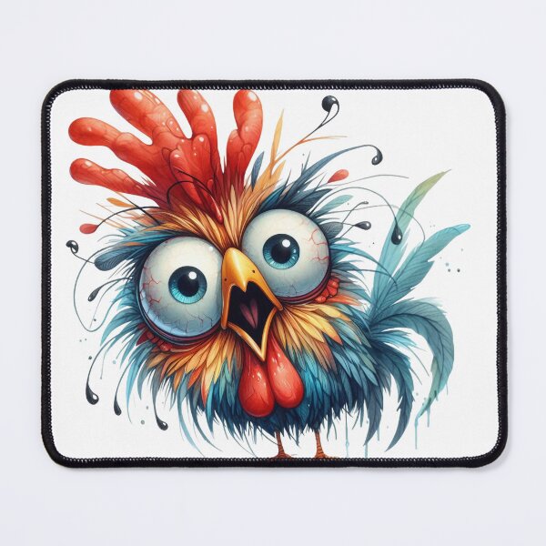 Item preview, Funny Panicked Rooster Chaotic Energy Over Caffeinated Cute 3D Cartoon Bird designed and sold by LunaPixelStudio.