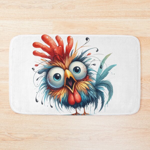 Item preview, Funny Panicked Rooster Chaotic Energy Over Caffeinated Cute 3D Cartoon Bird designed and sold by LunaPixelStudio.