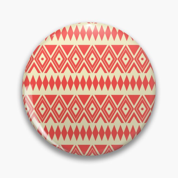 Item preview, Philippine Tribal Geometric Seamless Pattern – Red & Cream Ethnic Diamond Stripe Design designed and sold by Zaya_art.