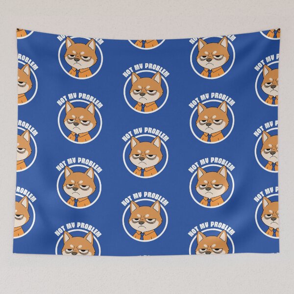 Item preview, Not My Problem | Grumpy Office Shiba Inu | Funny Dog Sticker designed and sold by TheNicheNest.