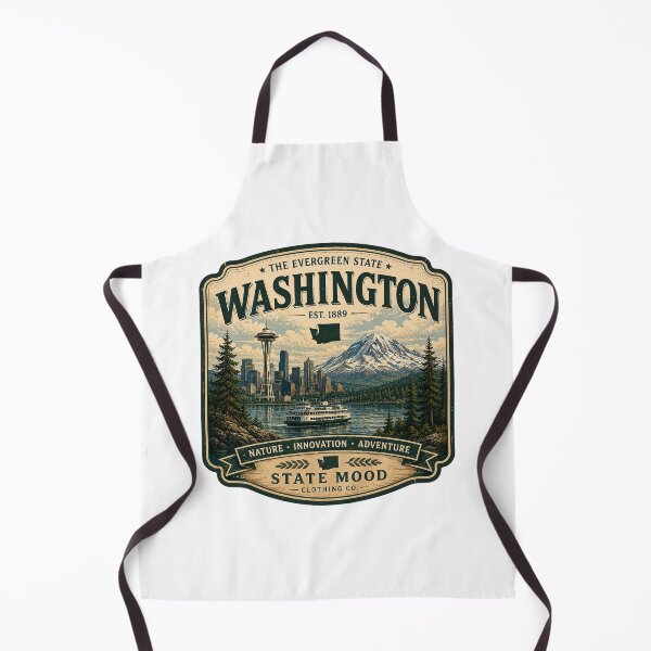 Item preview, Washington State Evergreen Retro Mountain Skyline Design designed and sold by StateMoodDesigns.