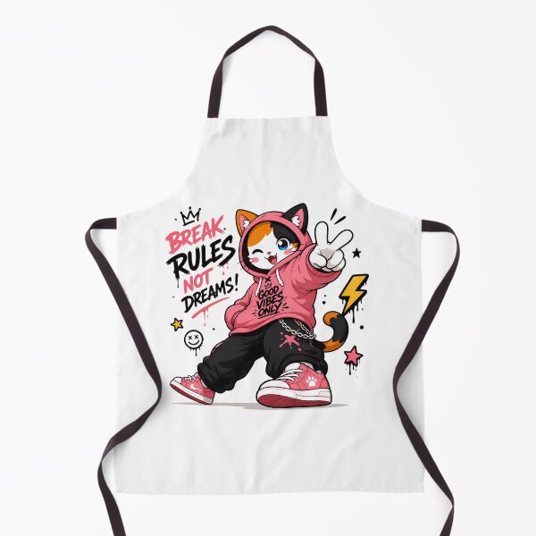 Item preview, Break Rules Not Dreams Cat — Kawaii Good Vibes Only Streetwear Cat Anime Graffiti Design designed and sold by PuffyInk.