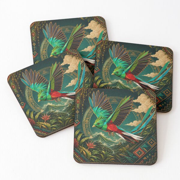 Item preview, Geometric Quetzal of Mexico designed and sold by PixelsTelas.