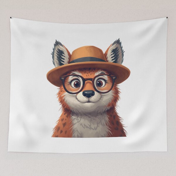 Item preview, Dapper Fox Portrait with Fedora and Glasses Sticker designed and sold by KrisGraphic45.