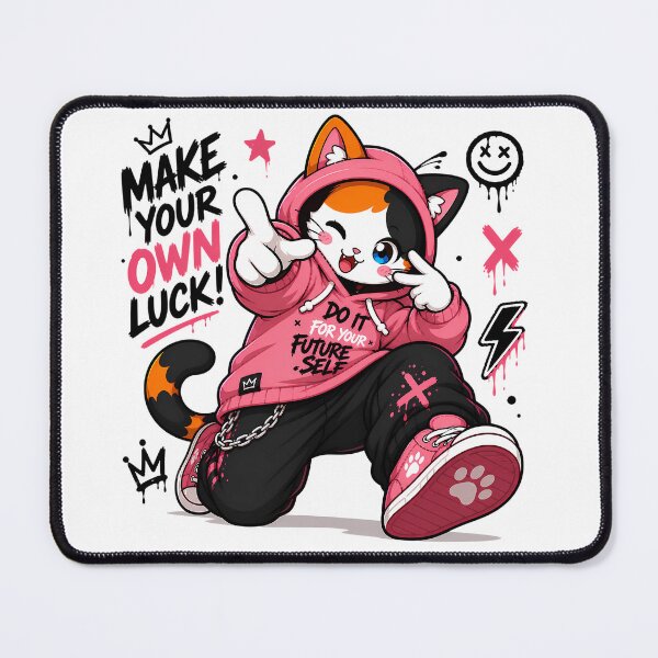Item preview, Make Your Own Luck Cat — Kawaii Do It For Your Future Self Streetwear Cat Anime Graffiti Design designed and sold by PuffyInk.