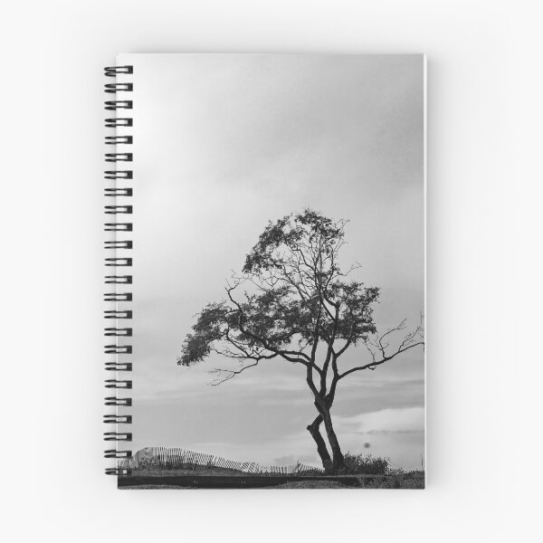 Item preview, The Lone Storyteller: Wind-Swept Tree in Monochrome designed and sold by sky earth human.
