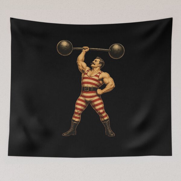 Item preview, Circus Strongman designed and sold by Funny Vintage Stickers And T-Shirts.