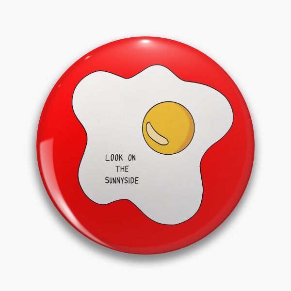 Item preview, Look on the Sunnyside Egg - Uplifting Funny Egg Pun - Red designed and sold by Sarah's Creations.