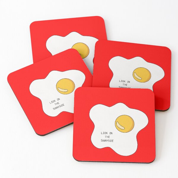 Item preview, Look on the Sunnyside Egg - Uplifting Funny Egg Pun - Red designed and sold by Sarah's Creations.