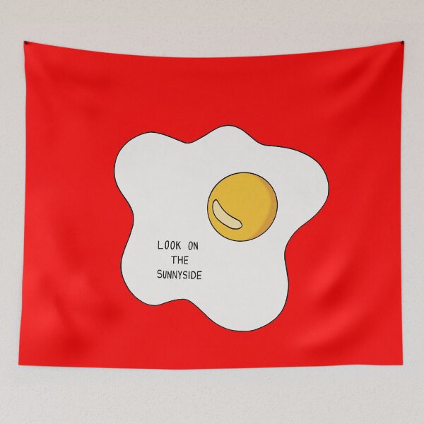 Item preview, Look on the Sunnyside Egg - Uplifting Funny Egg Pun - Red designed and sold by Sarah's Creations.