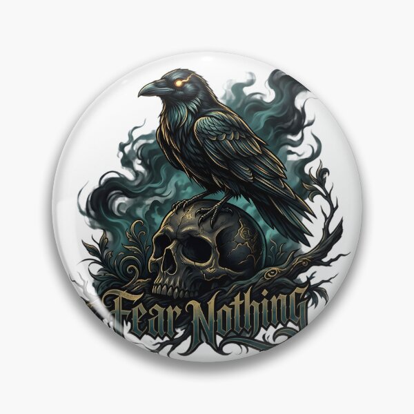Item preview, Fear Nothing Gothic Raven Dark Art Sticker designed and sold by SurajDesigns.