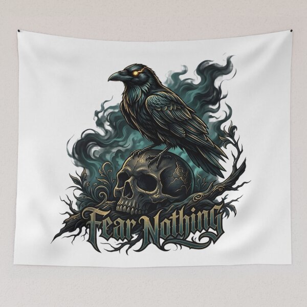 Item preview, Fear Nothing Gothic Raven Dark Art Sticker designed and sold by SurajDesigns.